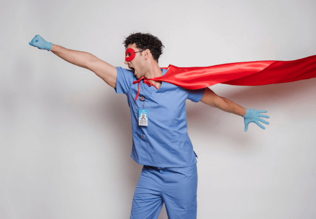 Doctor in Superman dress