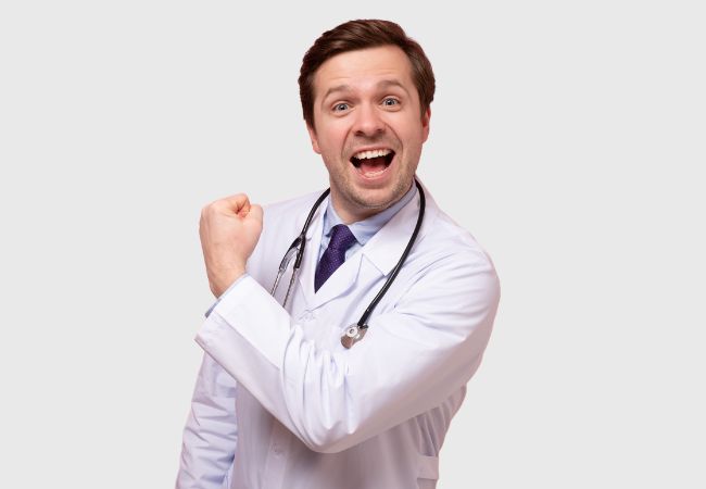 Enthusiastic doctor