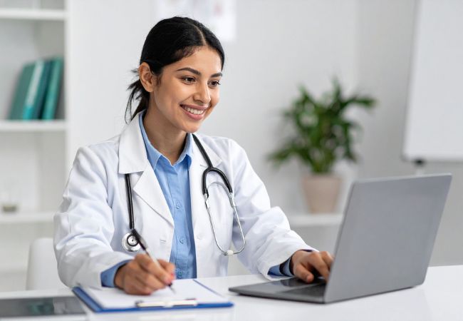 Doctor Taking online course